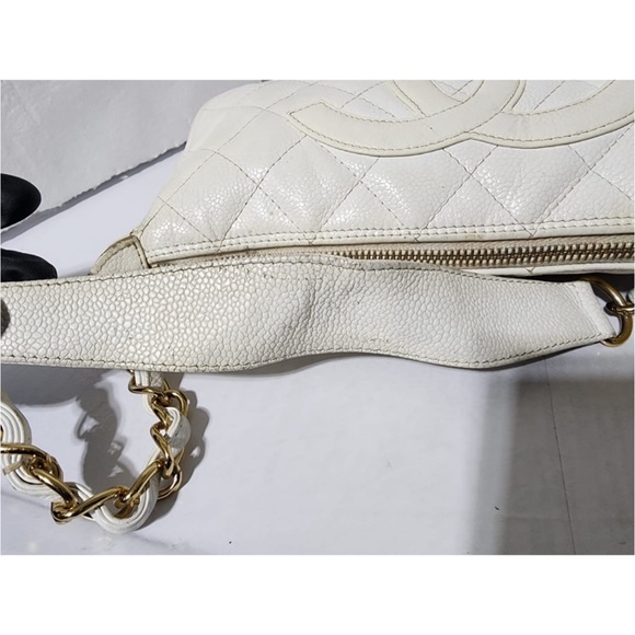 Authentic Chanel Caviar Timeless Baguette Shoulder Bag Off-White - Picture 14 of 16